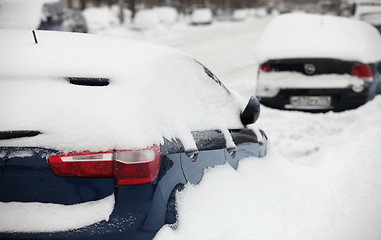 Image showing car covered with snow