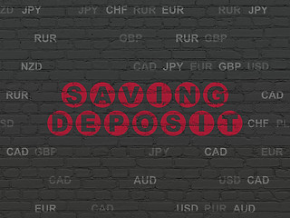 Image showing Currency concept: Saving Deposit on wall background