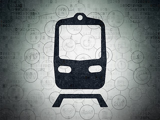 Image showing Tourism concept: Train on Digital Data Paper background