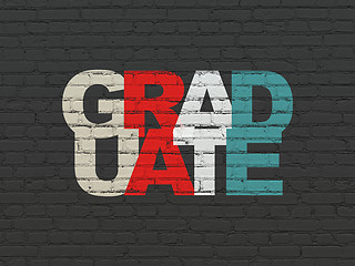 Image showing Learning concept: Graduate on wall background