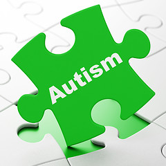 Image showing Health concept: Autism on puzzle background
