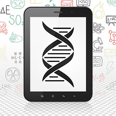Image showing Science concept: Tablet Computer with DNA on display