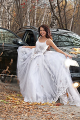Image showing Young Bride In A Forest