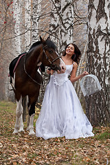 Image showing Young Woman And Horse