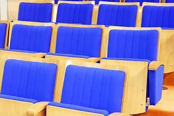 Image showing Cinema chairs blue