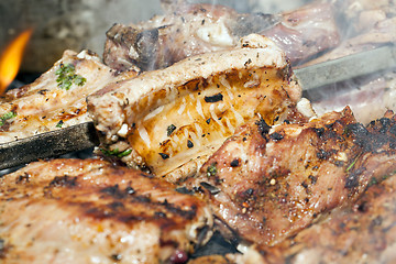 Image showing skewers of pork