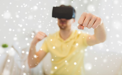 Image showing young man in virtual reality headset or 3d glasses