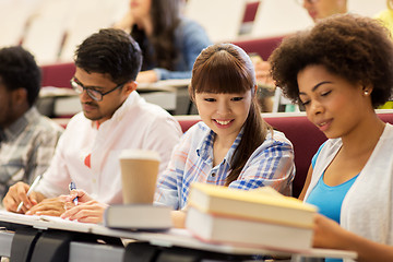 Image showing group of international students talking on lecture