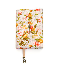 Image showing Handmade notebook with horseshoe bookmark