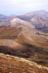 Image showing  from the top in lanzarote spain africa  house