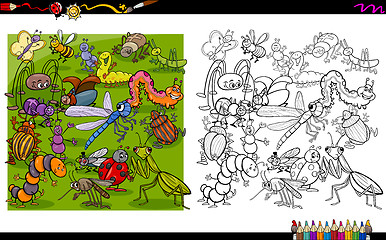 Image showing insect characters coloring book