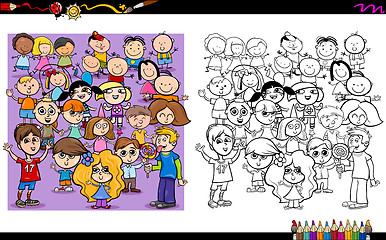 Image showing kid characters coloring book