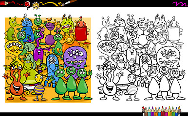 Image showing alien characters coloring book