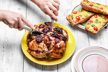 Image showing Roasted whole chicken