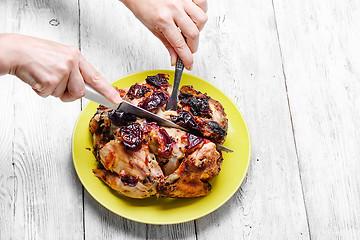 Image showing Roasted whole chicken