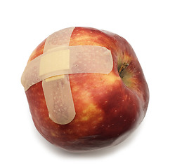 Image showing apple with bandaid