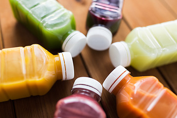 Image showing bottles with different fruit or vegetable juices