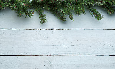 Image showing Christmas wood texture with fir tree in top square