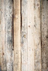 Image showing blank wood sign background. rough planks with nails, texture, vertical