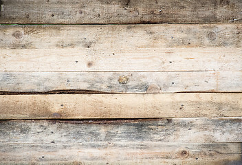 Image showing blank wood sign background. rough planks with nails, texture
