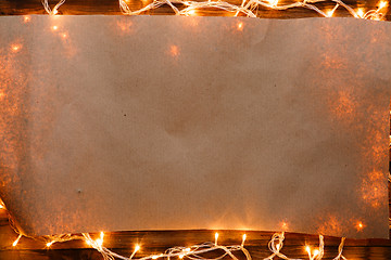 Image showing Christmas garland on blank paper