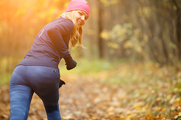 Image showing Young woman in hat morning