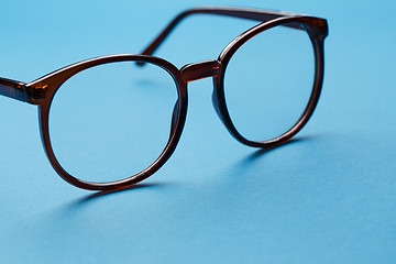 Image showing Glasses close-up on blue background