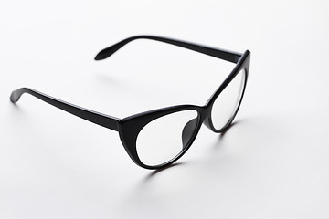 Image showing Black-rim glasses with transparent lenses