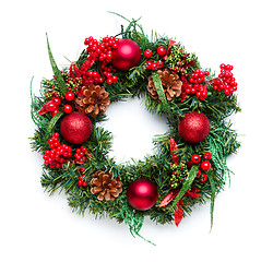 Image showing Advent wreath on white background