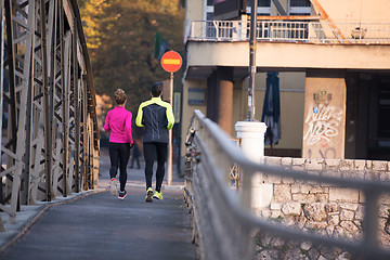 Image showing young  couple jogging