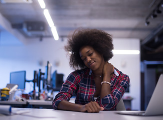 Image showing portrait of a young successful African-American woman in modern 