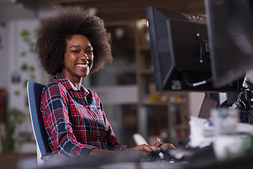 Image showing portrait of a young successful African-American woman in modern 