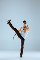 Image showing The man dancing hip hop choreography