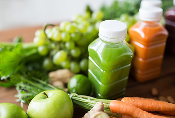 Image showing bottles with different fruit or vegetable juices