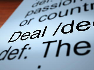 Image showing Deal Definition Closeup Showing Agreement