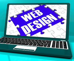 Image showing Web Design On Laptop Showing Creativity