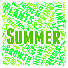 Image showing Summer Word Indicates Warm Summertime And Text