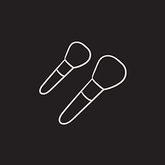 Image showing Makeup brushes sketch icon.