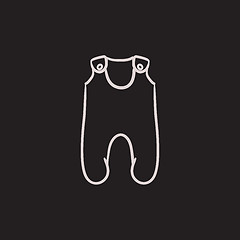 Image showing Baby romper sketch icon.