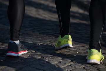 Image showing young  couple jogging