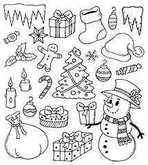 Image showing Christmas stylized drawings 3