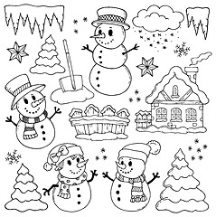 Image showing Winter theme drawings 2