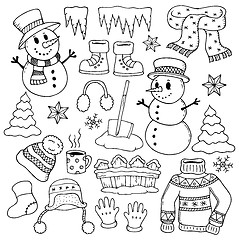 Image showing Winter theme drawings 1