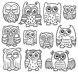 Image showing Owl drawings theme 1