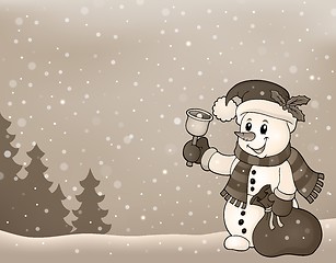 Image showing Stylized image with Christmas snowman