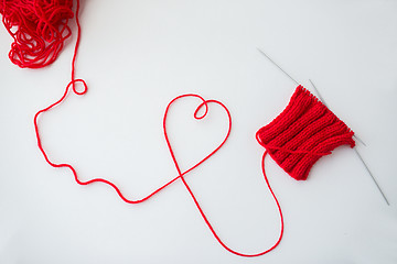 Image showing knitting needles and thread in heart shape