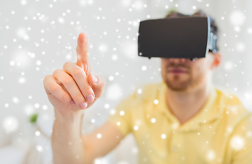 Image showing young man in virtual reality headset or 3d glasses