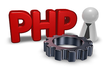 Image showing php tag and cogwheel - 3d illustration