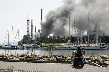 Image showing Industrial fire