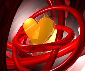 Image showing heart symbol in abstract futuristic space - 3d rendering
